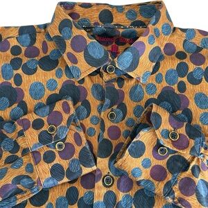 Luchiano Visconti Black Long-Sleeve Button-Down Shirt in Dot Pattern